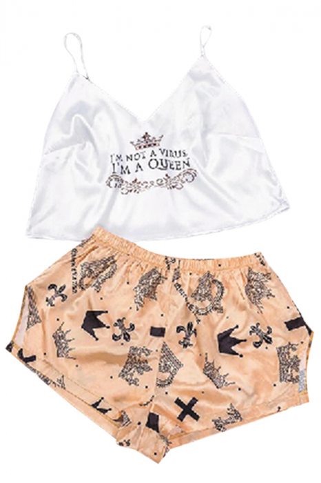 Set pijama doua piese, maiou si pantaloni scurti TY-SD189alb [4]