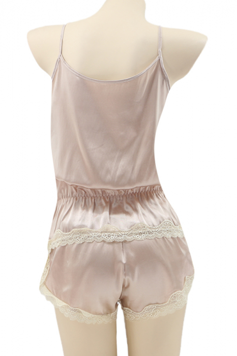 Pijama din satin S-471 Crem [2]