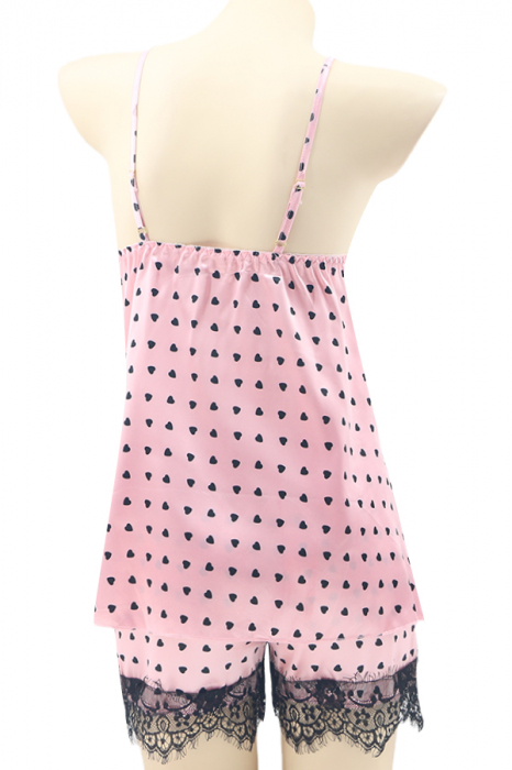 Pijama din satin S-632roz deschis [2]