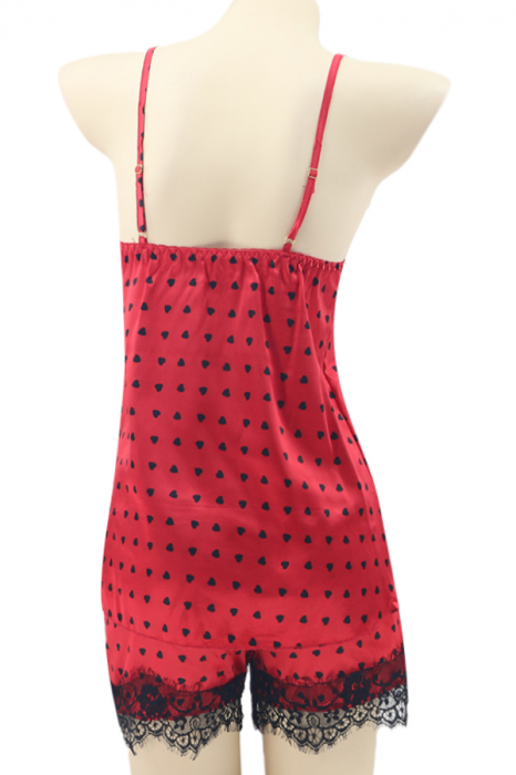 Pijama din satin S-632rosu [2]