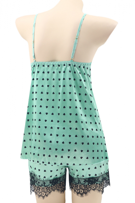 Pijama din satin S-632verde [2]