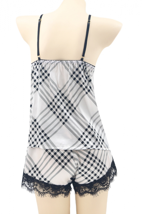 Pijama din satin S-687 Alb [2]