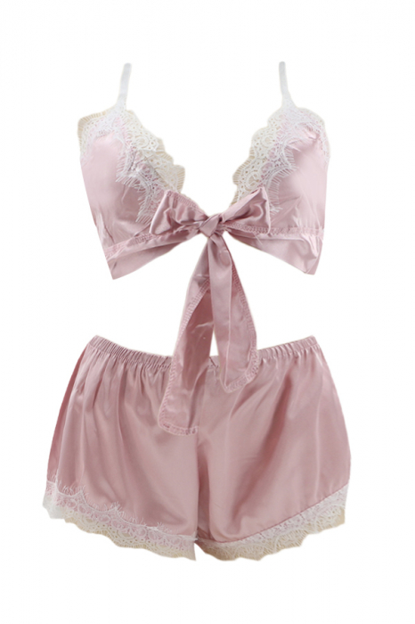 Set pijama sexy doua piese, top si pantaloni scurti TY-SD172roz [4]