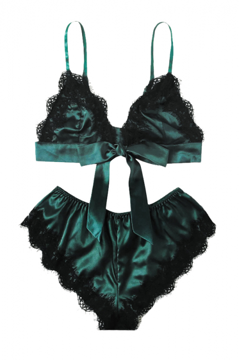 Set pijama sexy doua piese, top si pantaloni scurti TY-SD172verde [4]