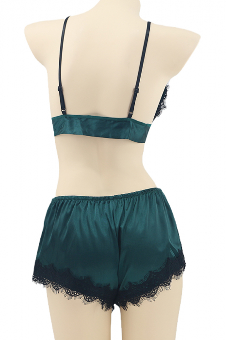 Set pijama sexy doua piese, top si pantaloni scurti TY-SD172verde [2]