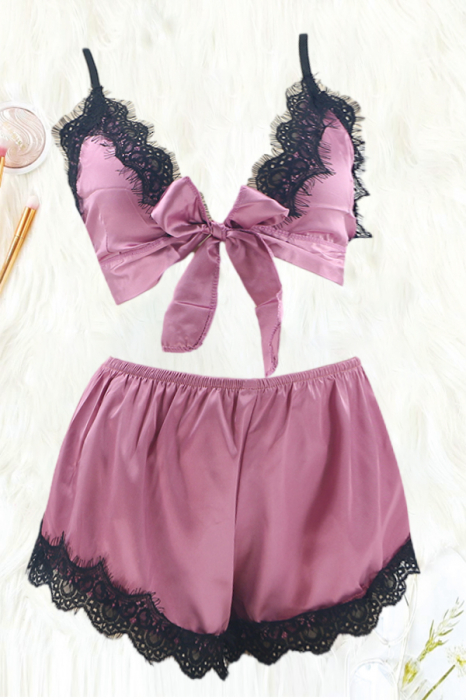 Set pijama sexy doua piese, top si pantaloni scurti TY-SD172mov [3]