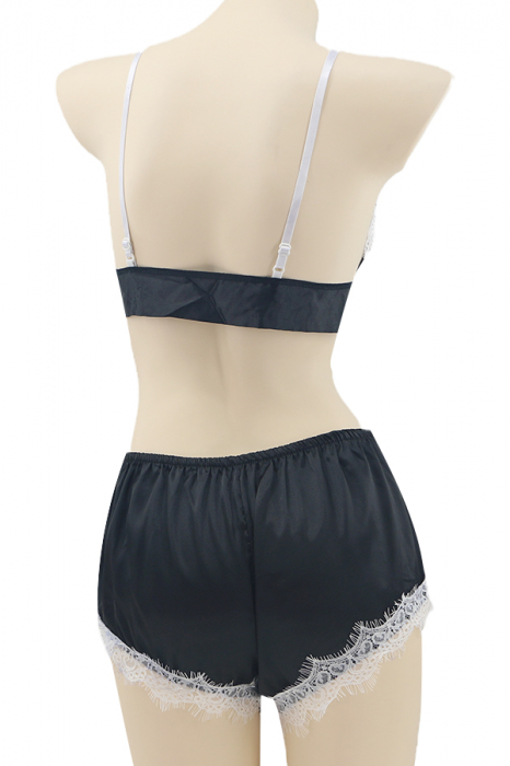 Set pijama sexy doua piese, top si pantaloni scurti TY-SD172negru [2]