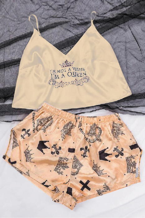 Set pijama doua piese, maiou si pantaloni scurti TY-SD189bej [3]