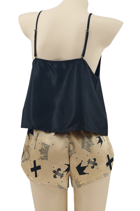 Set pijama doua piese, maiou si pantaloni scurti TY-SD189negru [2]