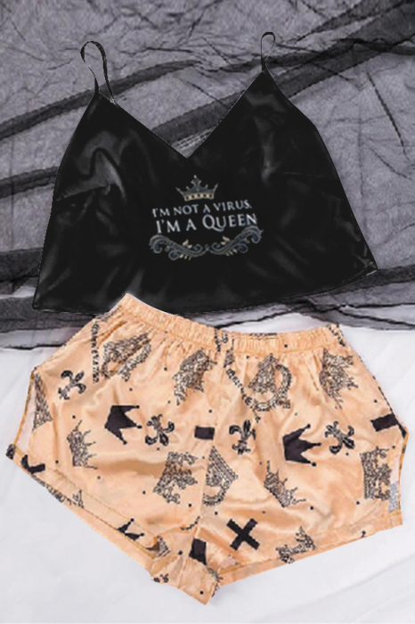 Set pijama doua piese, maiou si pantaloni scurti TY-SD189negru [3]