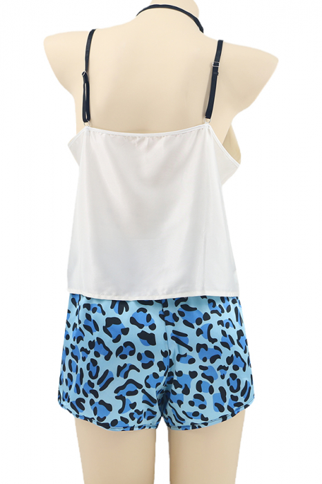 Set pijama 3 piese, maiou, pantaloni scurti si esarfa TY-SD209albastru [4]