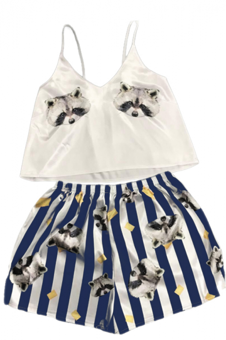 Set pijama doua piese, maiou si pantaloni scurti TY-SD212albastru [4]