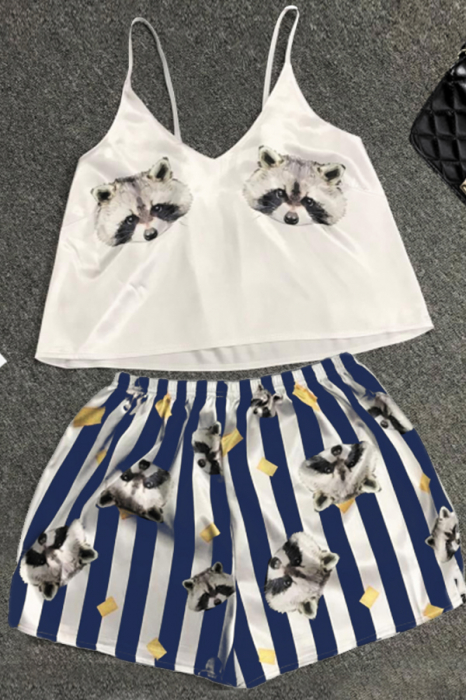 Set pijama doua piese, maiou si pantaloni scurti TY-SD212albastru [3]