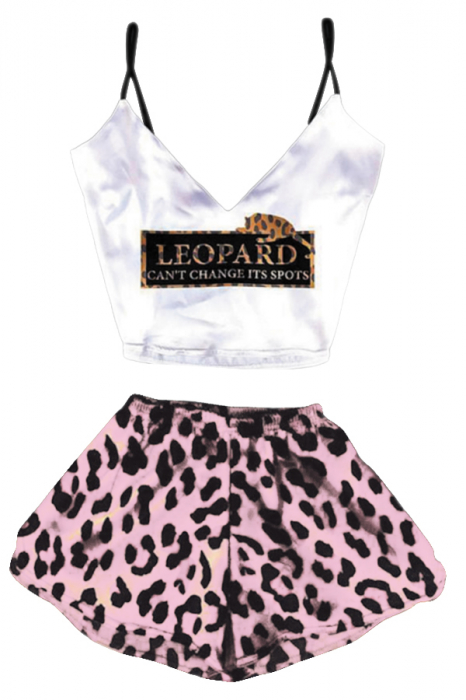 Set pijama 3 piese, maiou, pantaloni scurti si esarfa TY-SD209roz [4]