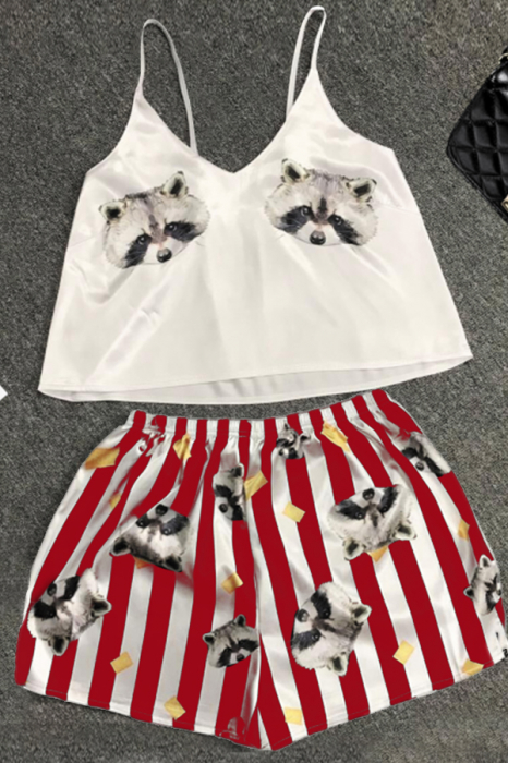Set pijama doua piese, maiou si pantaloni scurti TY-SD212visiniu [3]