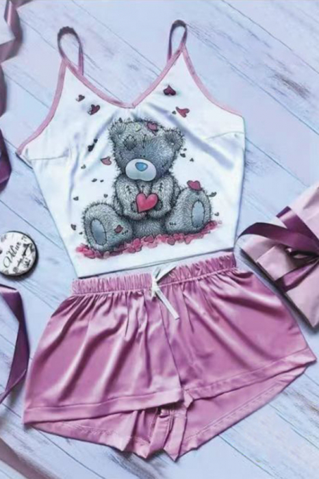 Set pijama doua piese, maiou si pantaloni scurti TY-SD321mov [3]