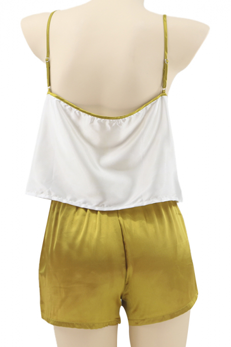 Set pijama doua piese, maiou si pantaloni scurti TY-SD322galben [2]