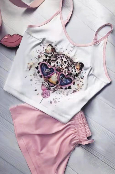 Set pijama doua piese, maiou si pantaloni scurti TY-SD322roz [3]