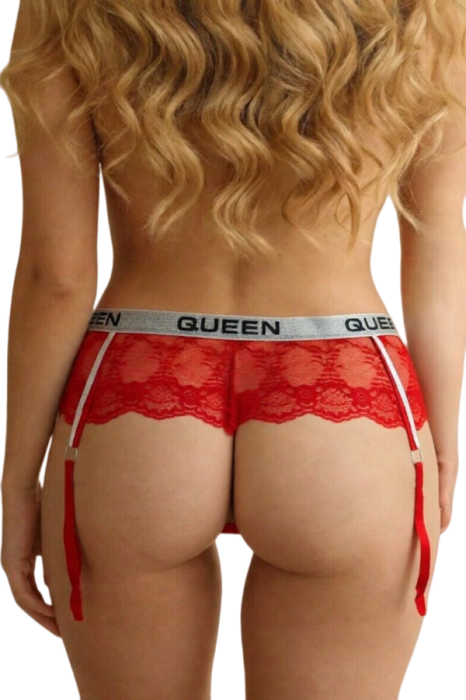 Portjartiera cu dantela DZK-683rosu [4]