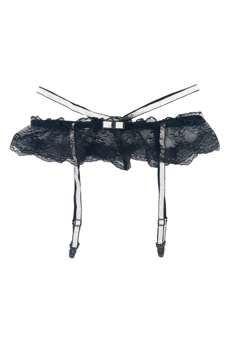 Portjartiera cu dantela DZK-616negru [1]