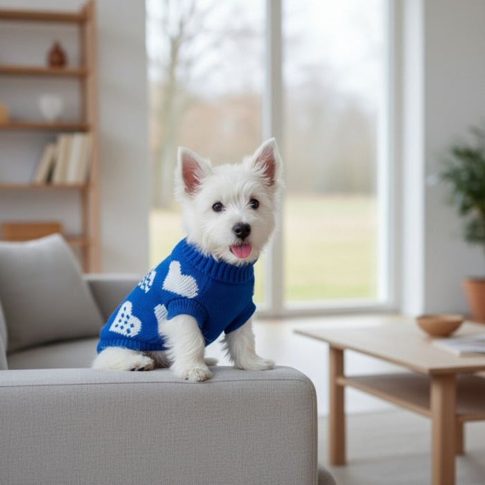 Pulover tricotat XINA2204albastru [2]