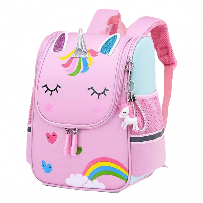 Ghiozdan pentru scoala impermeabil, model Unicorn ZY-559roz [1]