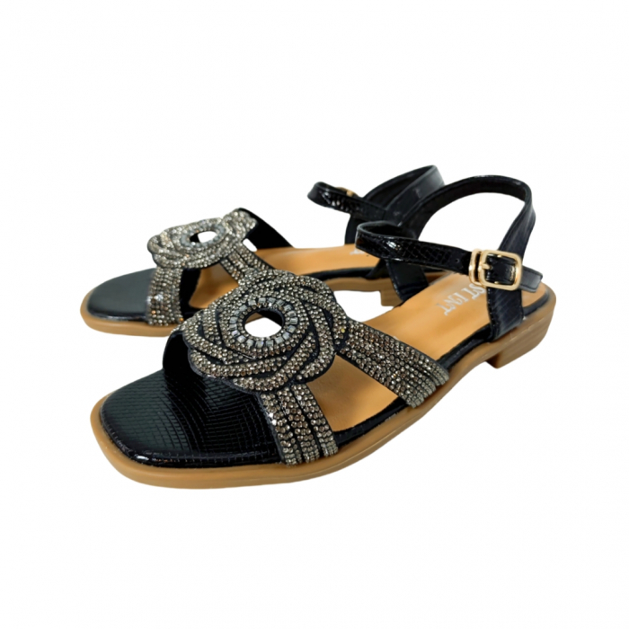 Sandale cu detalii sclipitoare X24-1165negru [5]