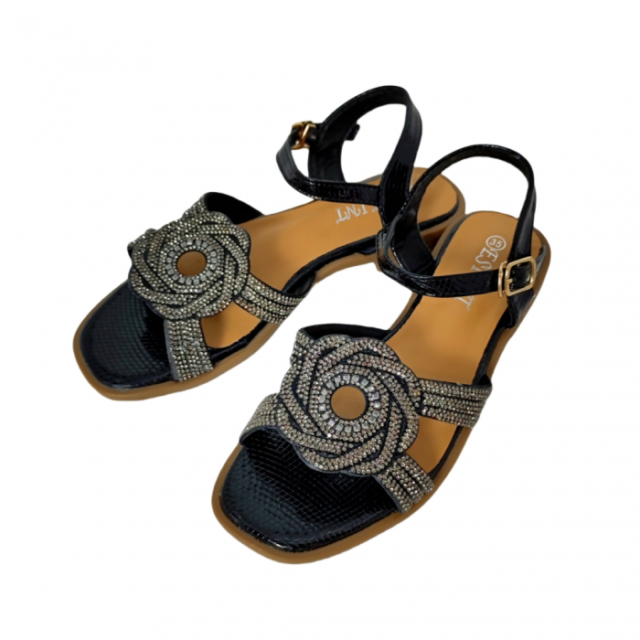 Sandale cu detalii sclipitoare X24-1165negru [1]