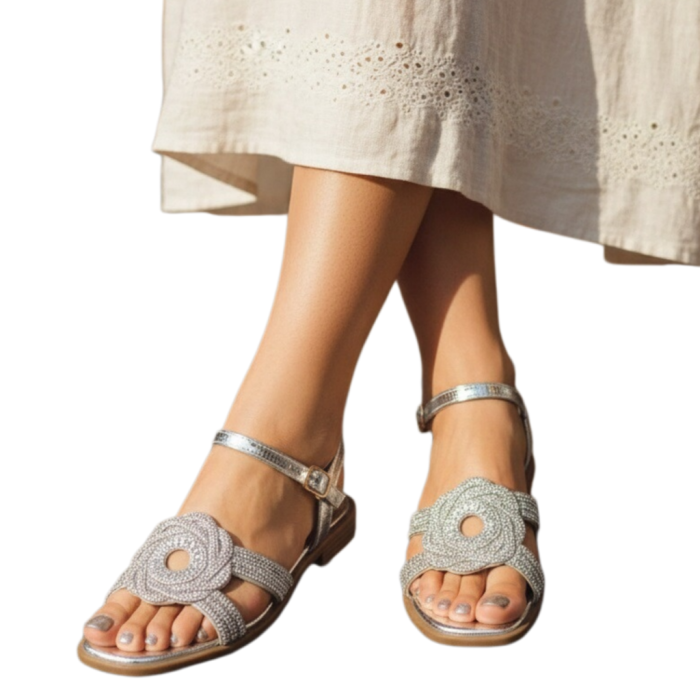 Sandale cu detalii sclipitoare X24-1165argintiu [10]