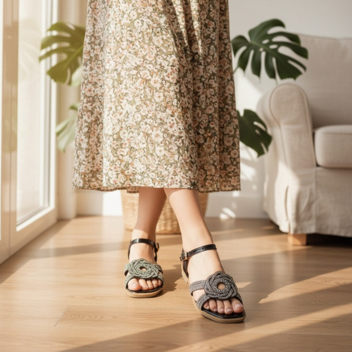 Sandale cu detalii sclipitoare X24-1165negru [4]