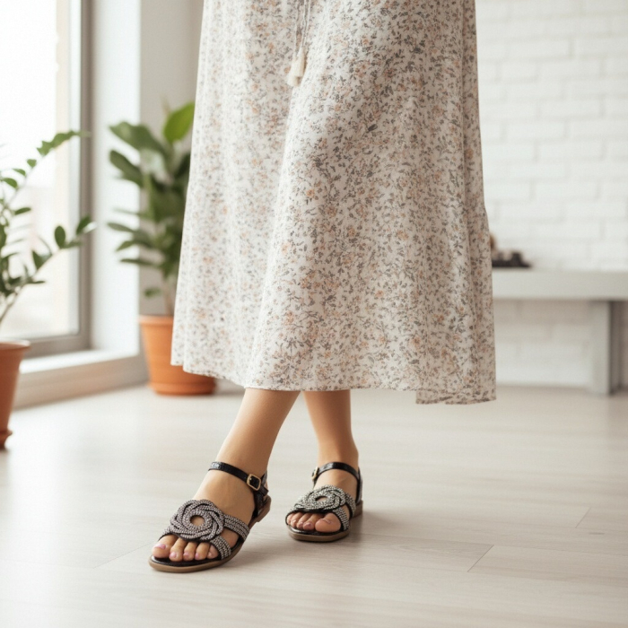 Sandale cu detalii sclipitoare X24-1165negru [3]