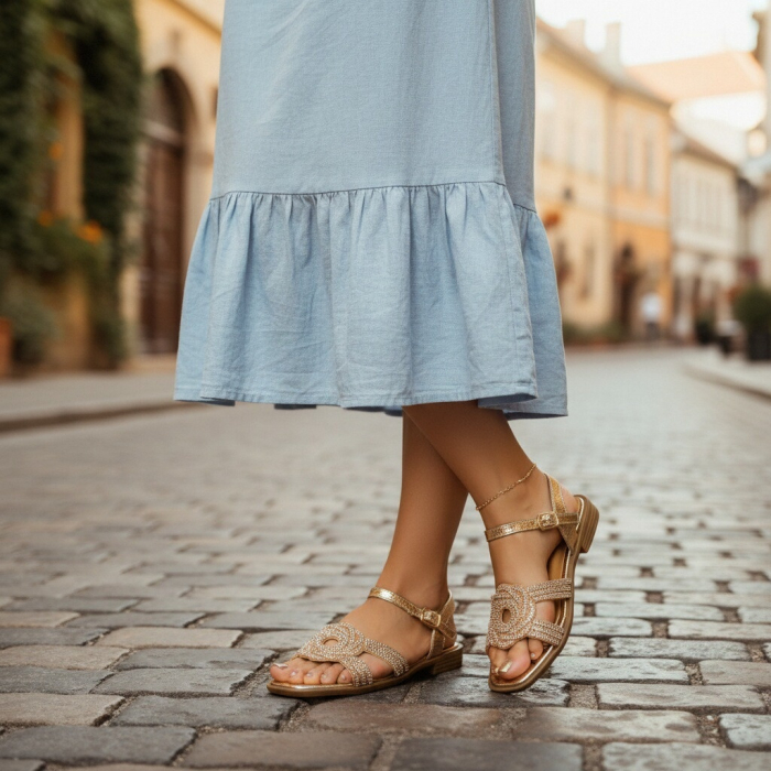 Sandale cu detalii sclipitoare X24-1165sampanie [2]