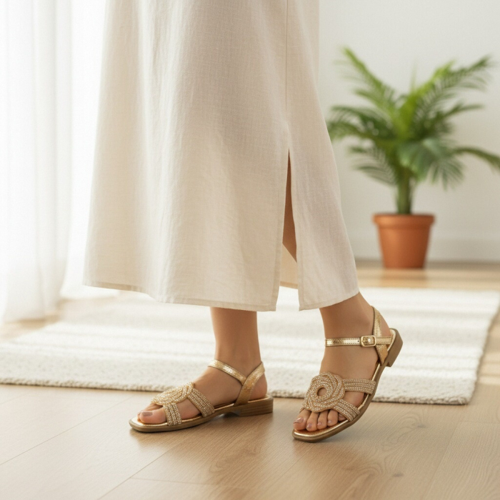 Sandale cu detalii sclipitoare X24-1165sampanie [7]