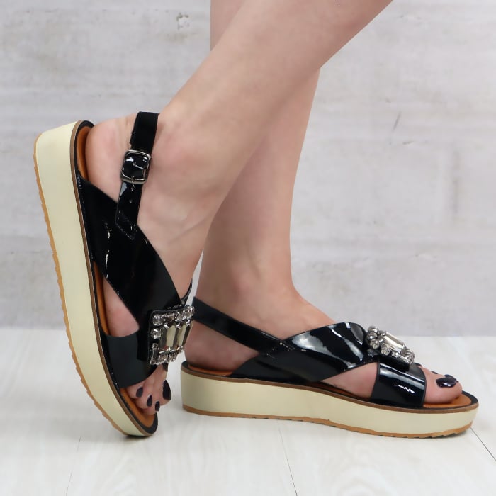 Sandale cu platforma K062negru [2]