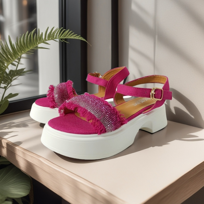 Sandale cu platforma X24-1161fucsia [5]
