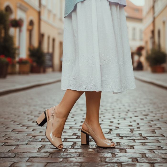 Sandale cu toc L-72apricot [2]