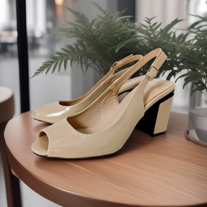 Sandale cu toc L-72apricot [6]