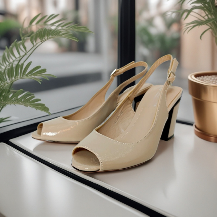 Sandale cu toc L-72apricot [4]