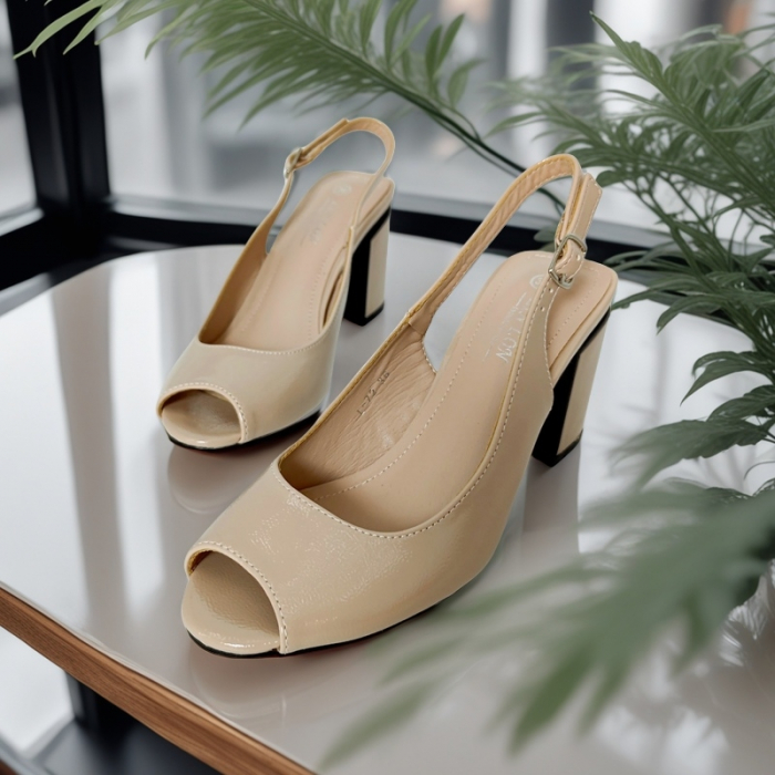 Sandale cu toc L-72apricot [5]