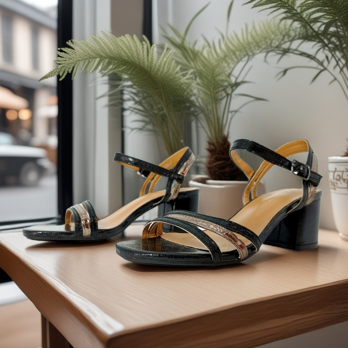Sandale elegante cu toc GL-46negru [4]