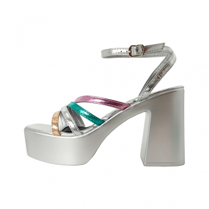 Sandale elegante cu platforma si toc gros 1140multicolor [2]