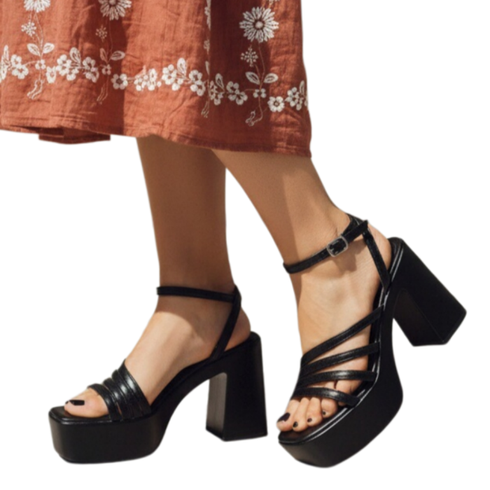 Sandale elegante cu platforma si toc gros 1140negru [4]