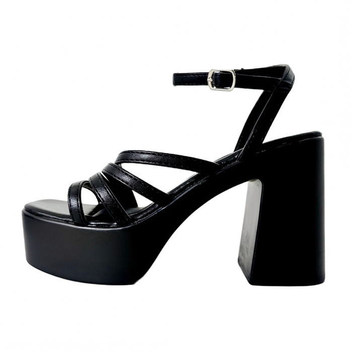 Sandale elegante cu platforma si toc gros 1140negru [2]