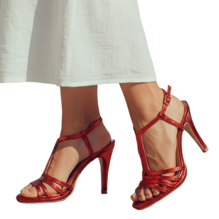 Sandale elegante cu toc 206-9rosu [2]