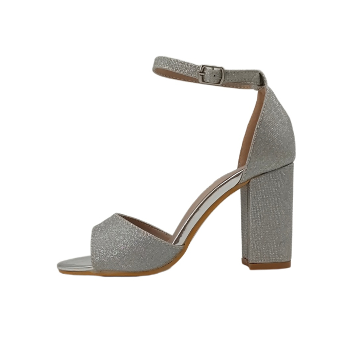Sandale elegante cu toc 2315Aargintiu [3]