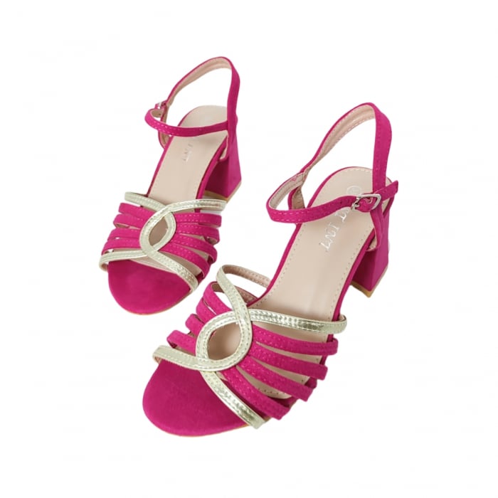 Sandale elegante cu toc A24-1053fucsia [7]