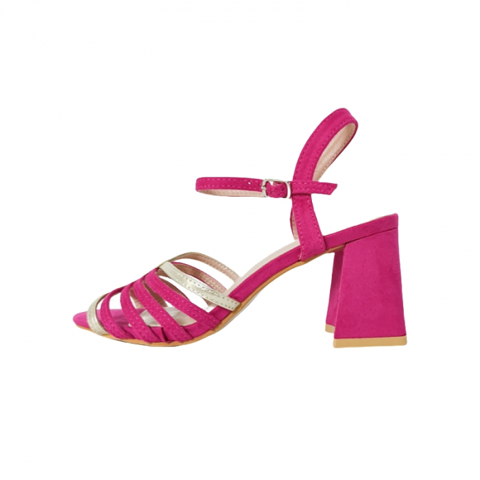 Sandale elegante cu toc A24-1053fucsia [2]