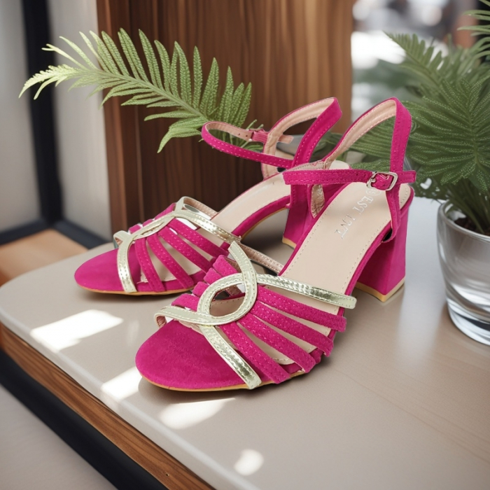 Sandale elegante cu toc A24-1053fucsia [6]