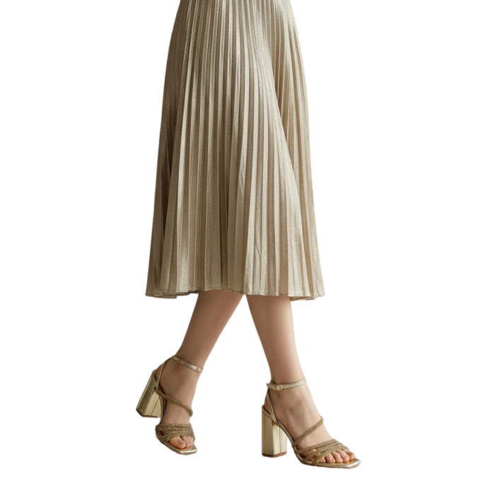 Sandale elegante cu toc A24-1063auriu [2]