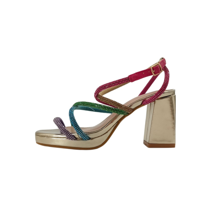 Sandale elegante cu toc A24-1062multicolor [3]